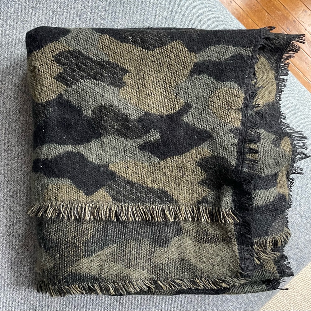 Anthropologie Camouflage Patterned Blanket Scarf